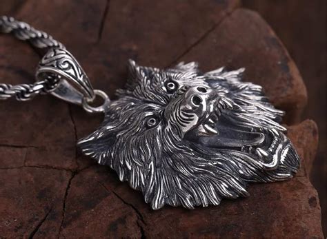 Fenrir Wolf Viking Stainless Steel Pendant Necklace | Etsy