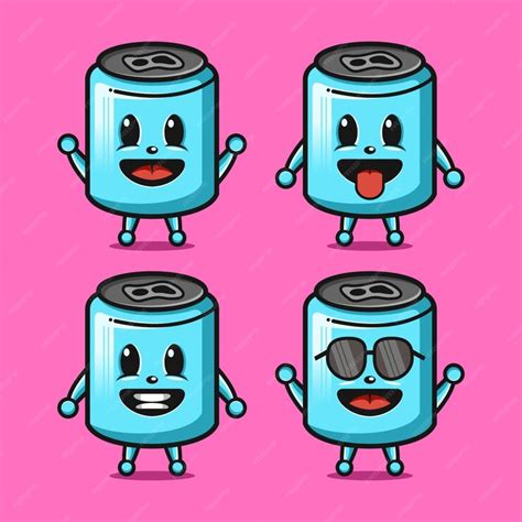 Premium Vector | Can bottle cute mascot character logo design