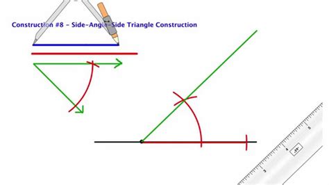 Compass Construction 8 - SAS Triangle Construction - YouTube