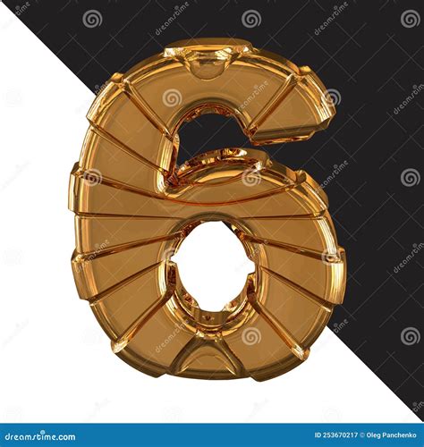 Gold Symbol with Gold Belts. Number 6 Stock Vector - Illustration of ...