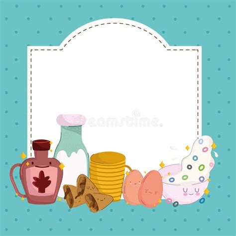 Breakfast cute placard stock vector. Illustration of card - 222430401