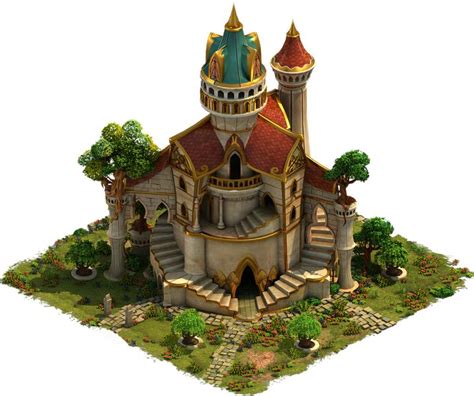 Fantasy Castle Illustration with Elves