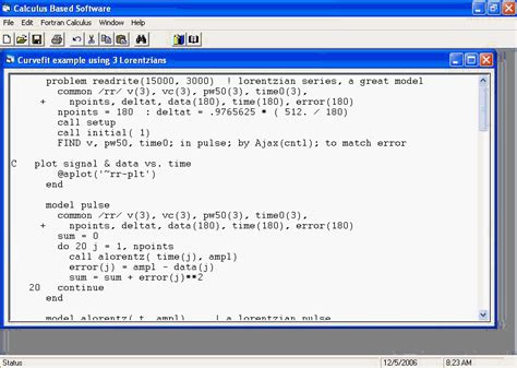 Fortran Calculus Compiler Main Window - Optimal Designs Enterprise ...