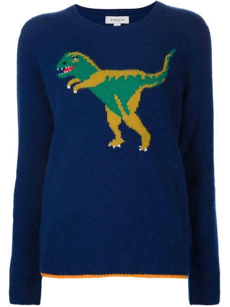 Lyst - Coach Intarsia Dinosaur Jumper in Blue