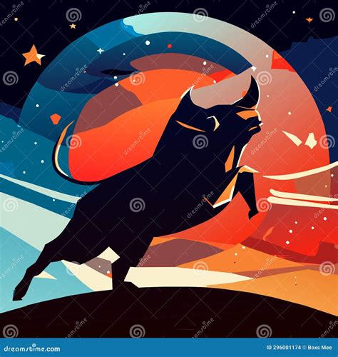 Vector Illustration of a Flying Dog on a Background of the Night Sky ...