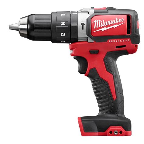 Milwaukee M18 18-Volt Lithium-Ion Brushless Cordless 1/2 in. Compact Hammer Drill (Tool-Only ...