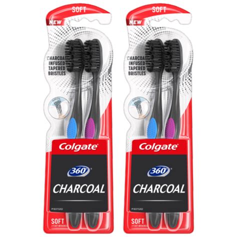 Colgate 360 Charcoal Soft Toothbrush, 4 ct - Harris Teeter