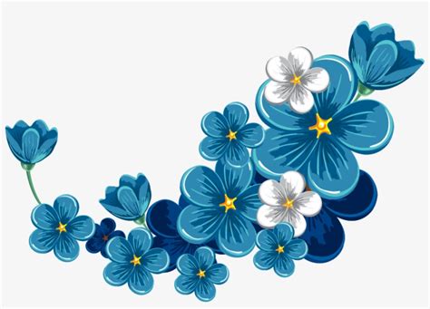 Blue Flowers Border PNG & Download Transparent Blue Flowers Border PNG ...