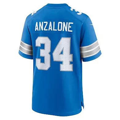 Men's Nike Alex Anzalone Blue Detroit Lions Game Jersey