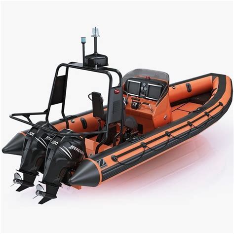 Inflatable Lifeboat Zodiac RIB Hurricane And Engine Mercury Verado ...