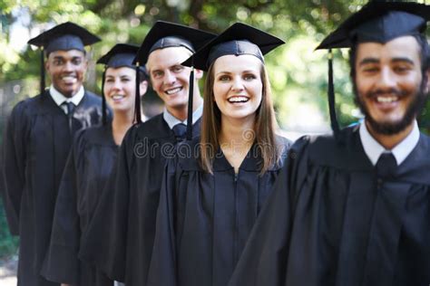 Theyre Proud Graduates. a Group of Happy Students on Graduation Day ...