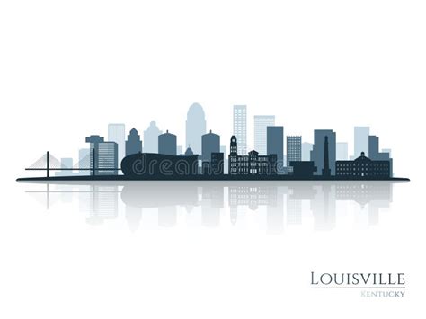 Louisville Skyline Silhouette with Reflection. Stock Vector ...