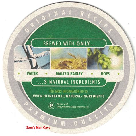 Heineken Natural Ingredients Beer Coaster