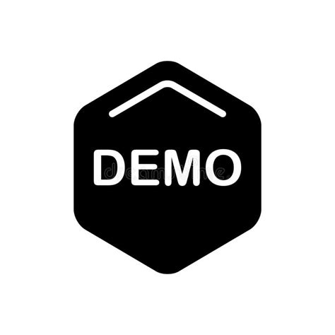 Black Solid Icon for Demo, Exhibition and Demonstration Ilustración del ...