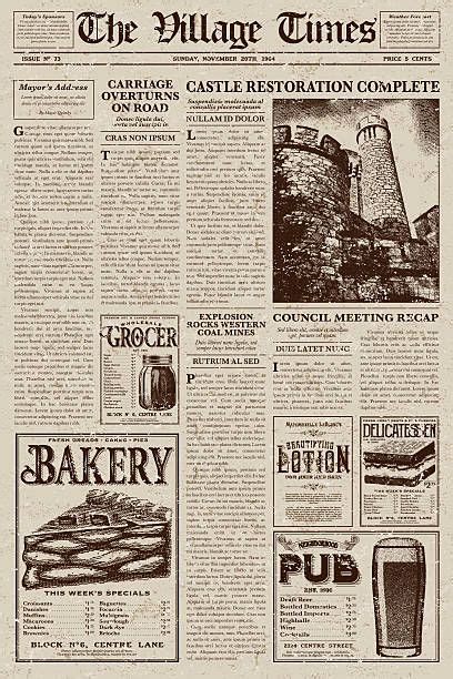 Vintage Victorian Style Newspaper Design Template