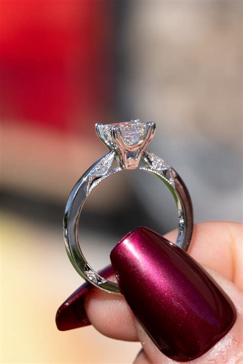 cushion-cut diamond solitaire side view - Diamonds By Raymond Lee