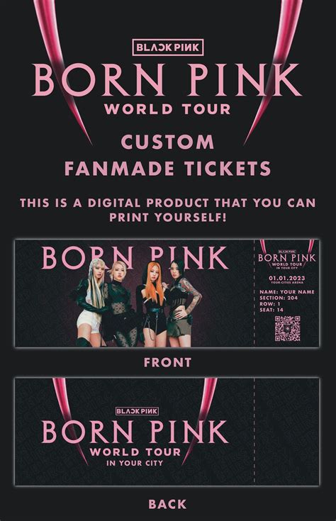 Custom Blackpink Born Pink World Tour Concert Tickets - Etsy