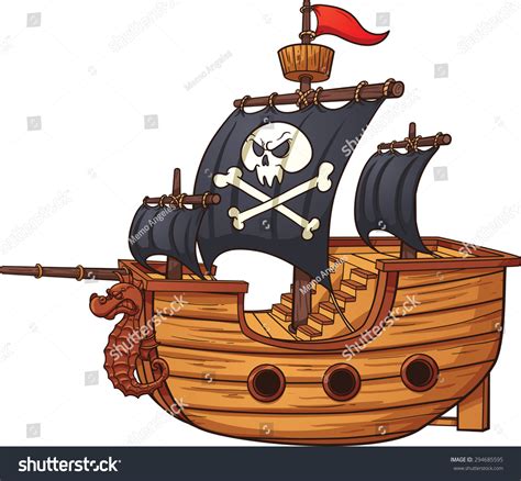 Cartoon Pirate Ship Vector Clip Art Stock Vector (Royalty Free ...