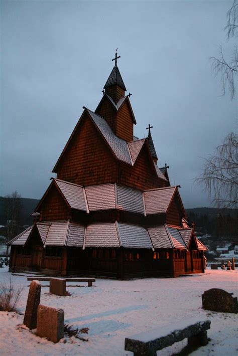 Nowhere: Heddal Stave Church in winter