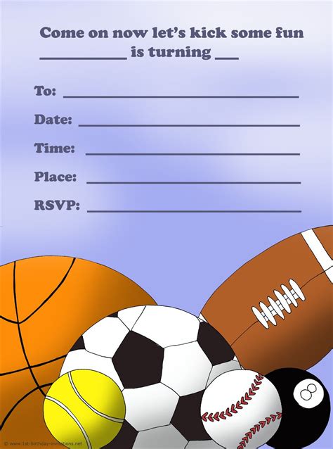 Free Printable Sports Invitations