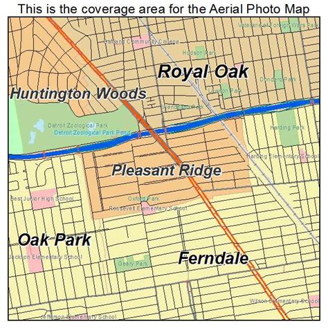 Aerial Photography Map of Pleasant Ridge, MI Michigan