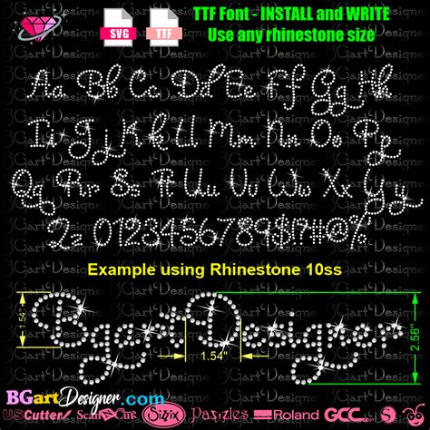 → Download Rhinestone font BGARTscript3 - Best rhinestone font