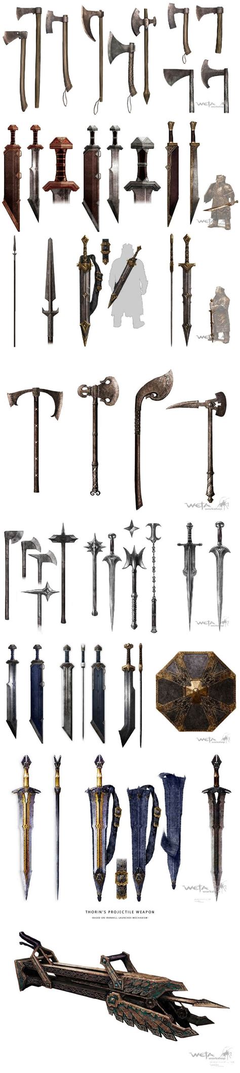 Erebor dwarves weapons concept art ★ || CHARACTER DESIGN REFERENCES™ (https://www.facebook.com ...