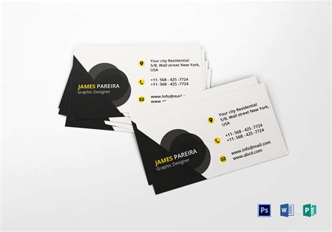 Graphic Designer Business Card Design Template in Word, PSD, Publisher
