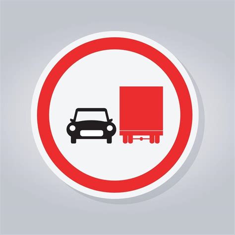 Prohibit Truck Do Not Overtake Traffic Road Sign 2301024 Vector Art at ...