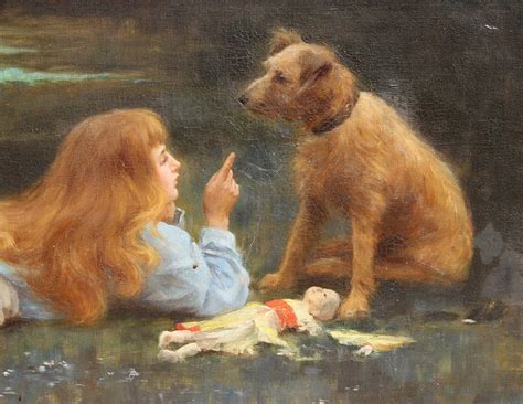 Girl With Dog Painting at PaintingValley.com | Explore collection of ...