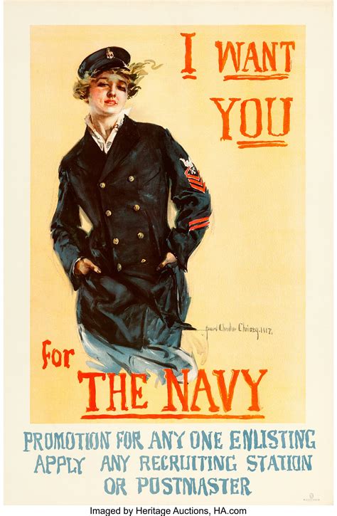 World War I Propaganda (U.S. Navy, 1917). Howard Chandler Christy | Lot ...