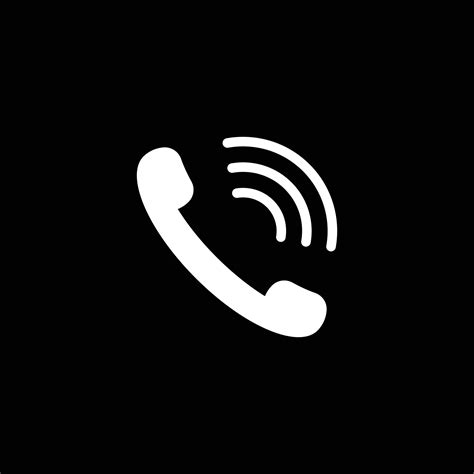 eps10 white vector phone call or telephone abstract icon isolated on black background. Contact ...