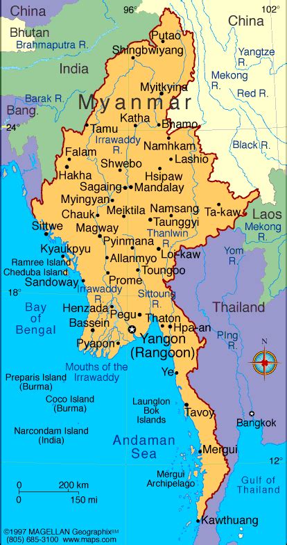 Myanmar Map | Infoplease