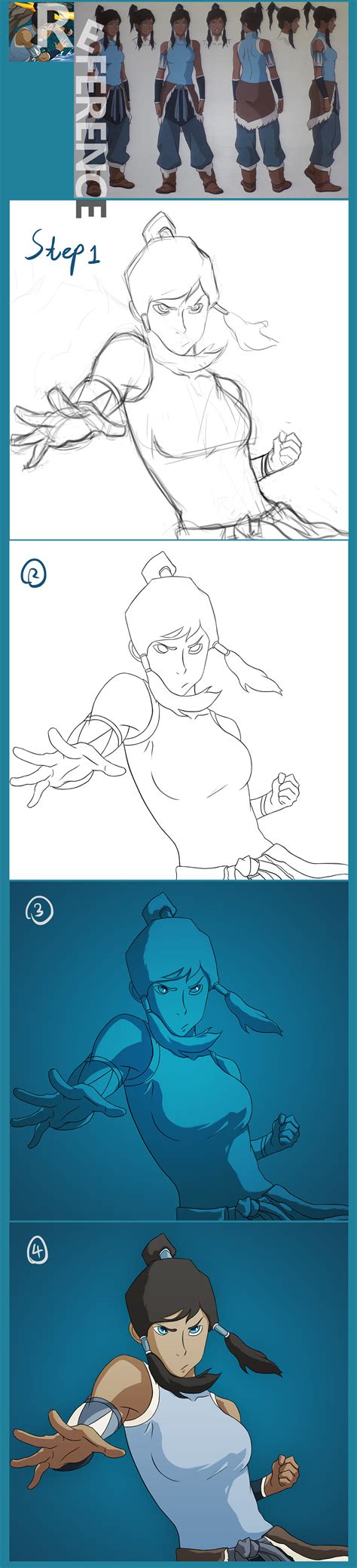 how I draw Korra by clarkx on DeviantArt