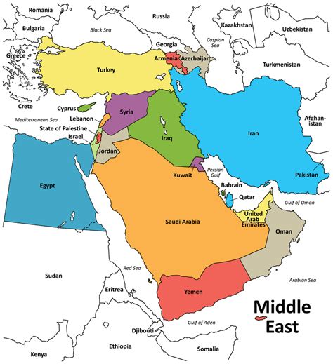 The Middle Eastern Countries - Get Latest Map Update