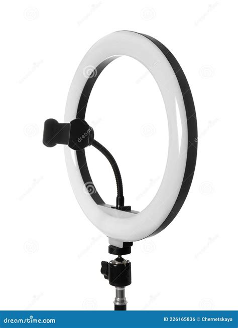 Modern Ring Light on Stand Against White Background Stock Photo - Image of modern, object: 226165836