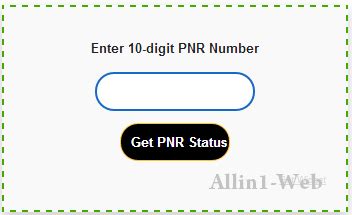 Check Indian Railway PNR Status Widget For Blogger - Allin1-web