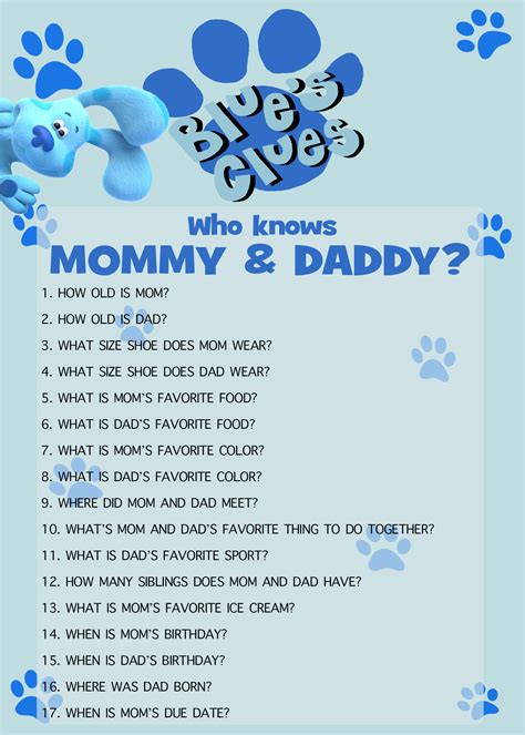 Blue's Clues Baby Shower Games Boy Baby Shower ALL 8 GAMES - Etsy