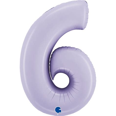 Balloon Number 6 Satin Lilac 40inc lilac