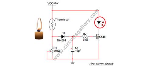 Simple Fire Alarm Circuit | Breakdown of Thermistor Circuit Diagram - Circuits Gallery