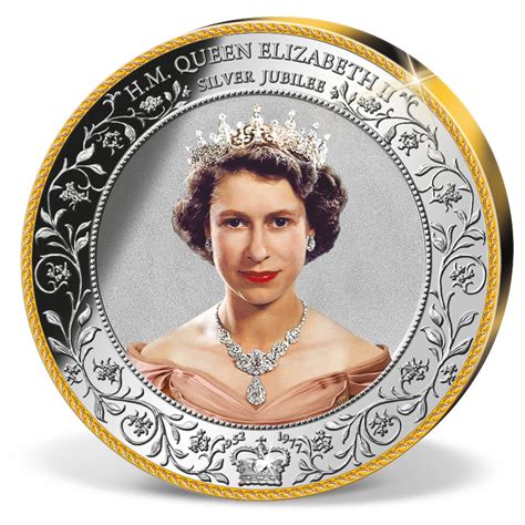 Queen Elizabeth II Silver Jubilee Colossal Commemorative Coin | Gold-Layered | Gold | American Mint