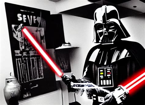 darth vader smoking a bong with a black light poster | Stable Diffusion ...