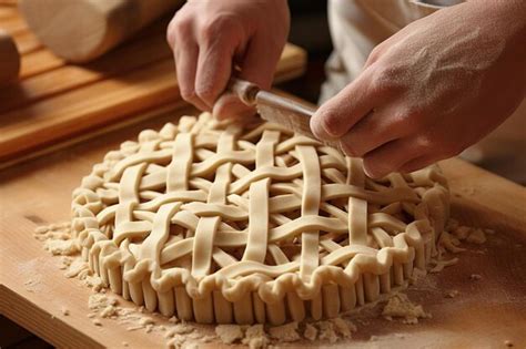 Premium Photo | A baker using a lattice pie cutter for quick and even lattice work pie image ...