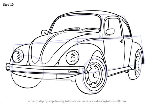 Learn How to Draw Vintage Volkswagen Beetle (Vintage) Step by Step ...