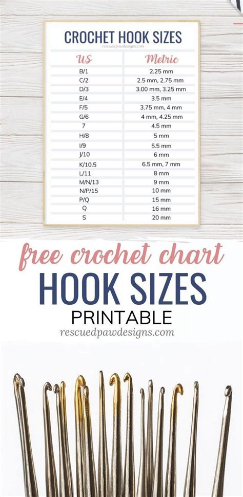 Crochet Hook Sizes & Comparison Chart - EasyCrochet.com - #crochethooks - Use this free ...