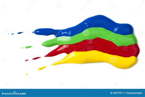 Paint Coated On Paper. Red, Green, Blue And Yellow Colors. Royalty Free Stock Photography ...