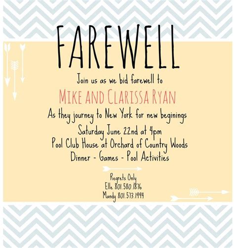 Farewell Invite | Farewell Party Invitations, Going Away For Farewell Invitation Card Template ...