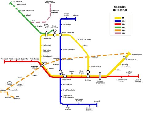 Bucharest underground map - Metro map bucharest romania (Romania)