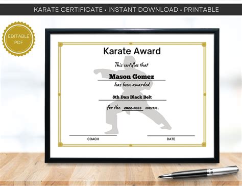 Karate Certificate Sports Certificates Sports Award - Etsy | Sports awards, Printable sports, Karate