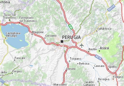 MICHELIN Perugia map - ViaMichelin